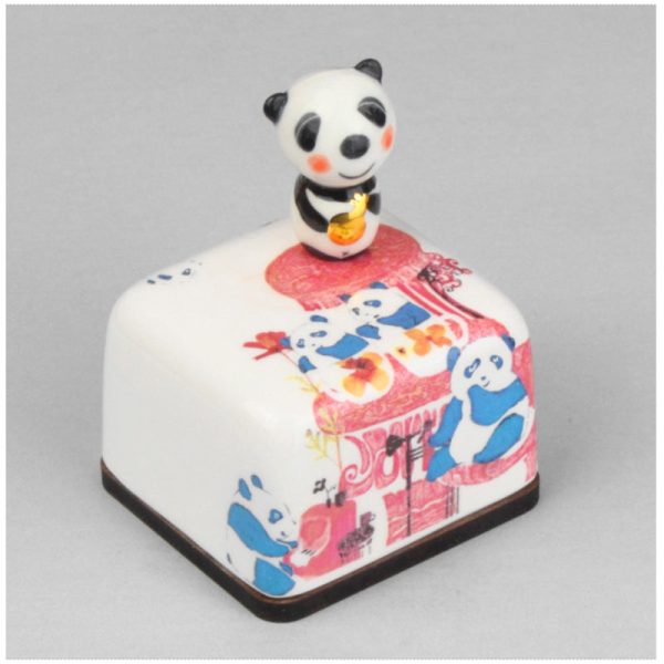 HK Studio - Moony Ceramic Panda Musical Paperweight Hot on Sale